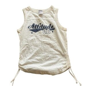 Carter's Cream Tank Top with Blue Print